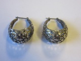 Pair of .925 Silver Thick Hoop Earrings 10.3g
