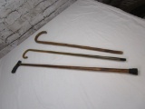 Lot of 3 wood walking canes