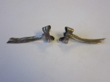 Pair of .925 Silver Bow Tie Tassel Earrings 3g