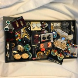 Tray Lot of Miscellaneous Clip-On Earrings