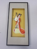 Oriental-style Framed Figure With Instrument