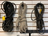 Lot of 2 Heavy Duty extension cords + Rope