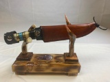 Bowie Knife with Handcrafted Sheath display stand