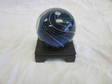 Spiral Glass Ball Paper Holder w/ Wooden Stand