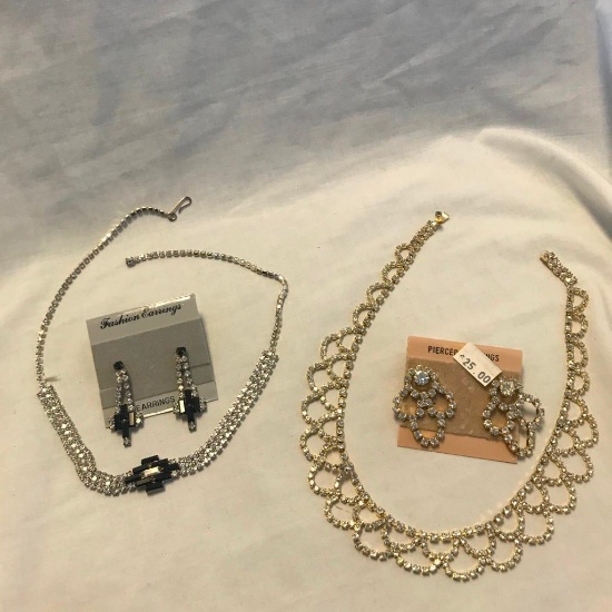 Lot of 2 Necklace and Earring Sets