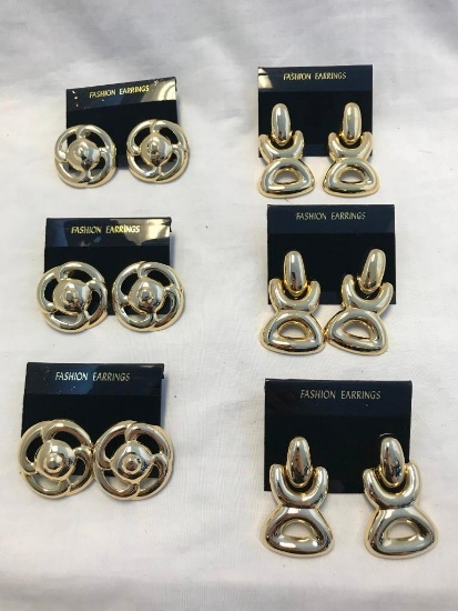 Lot of 6 Gold-Tone Earring Sets