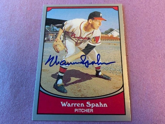 WARREN SPAHN Braves AUTOGRAPH Baseball Card