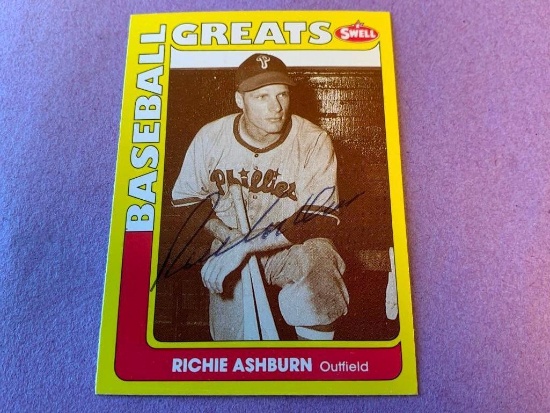 RICHIE ASHBURN Phillies AUTOGRAPH Baseball Card