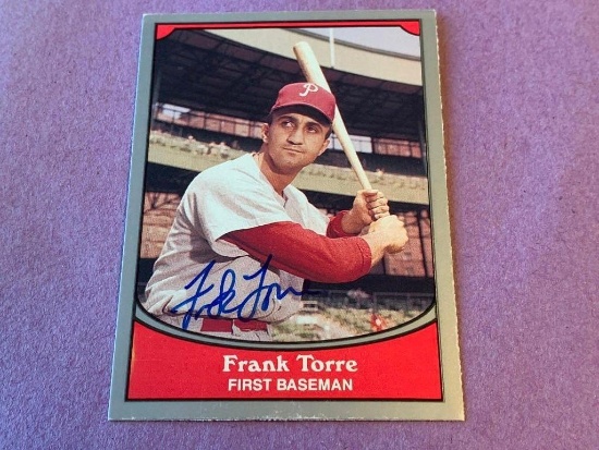 FRANK TORRE Phillies AUTOGRAPH Baseball Card