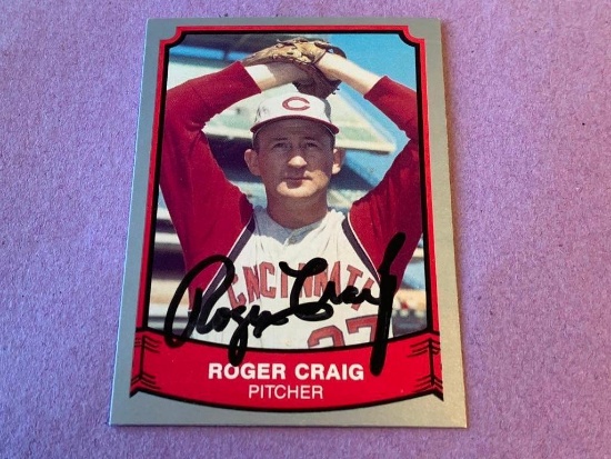ROGER CRAIG Reds AUTOGRAPH Baseball Card