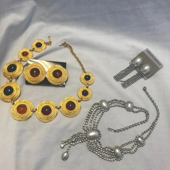 Lot of 2 Necklace and Earring Sets