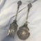 Lot of 1 Large Decorative Genuine Silver Spoon and Fork Set