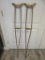 Pair of Vintage Wooden Crutches 49.5