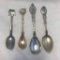 Lot of 4 Genuine Silver Misc Decorative Spoons