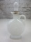 Milk Glass Decanter with Floral Design 11
