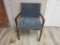 Wooden Blue Felt Cushion Chair 32