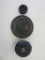 Lot of 3 Black and Brown Wooden Pedestals