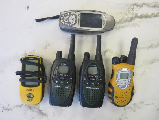 Lot of 5 Walkie-Talkies and Radios of Various Types
