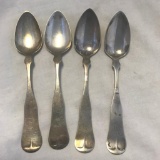 Lot of 4 Identical Genuine Silver Spoons