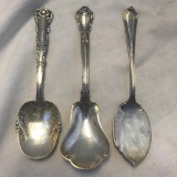 Lot of 3 Sterling Silver Decorative Spoons