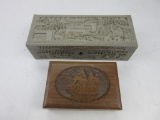 Pair of Wooden Carved Trinket Boxes