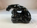 Vintage Black Panther Ceramic Table or TV Lamp