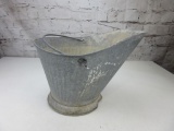 Vintage Rusted Galvanized Metal Pouring Bucket