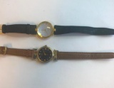 Lot of 2 Quartz Watches with leather bands