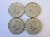 Lot of Four 1966 .40 Silver Kennedy Half Dollars