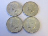 Lot of Four 1968 .40 Silver Kennedy Half Dollars