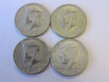 Lot of Four 1968 .40 Silver Kennedy Half Dollars