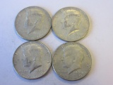 Lot of Four 1969 .40 Silver Kennedy Half Dollars