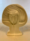Art Deco Lady Head Face Large Statue Bust Haeger