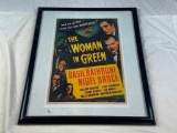 WOMAN IN GREEN Basil Rathbone Repro Framed Poster