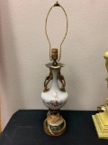 Vintage Brass Floral Table Lamp
