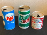 Vintage Bud, Mountain Dew and RC cola Cans