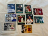 Lot of 10 Baseball Jersey & Autograph Insert Cards