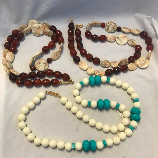 Lot of 3 Various Bead Necklaces