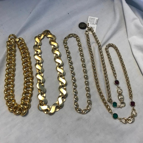 Lot of 4 Gold-Toned Necklaces