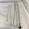Lot of 2 Sterling Silver Chain Necklaces with Various Stone Pendants