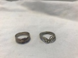 Lot of 2 Sterling Silver Multi-Piece layered Rings