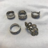 Lot of 5 Sterling Silver Misc. Rings