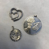 Lot of 3 Misc. Sterling Silver Charm/Pendants