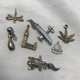 Lot of 7 Misc. Sterling Silver Charm/Pendants