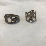 Lot of 2 Sterling Silver Rings with Human People Designs and Detail