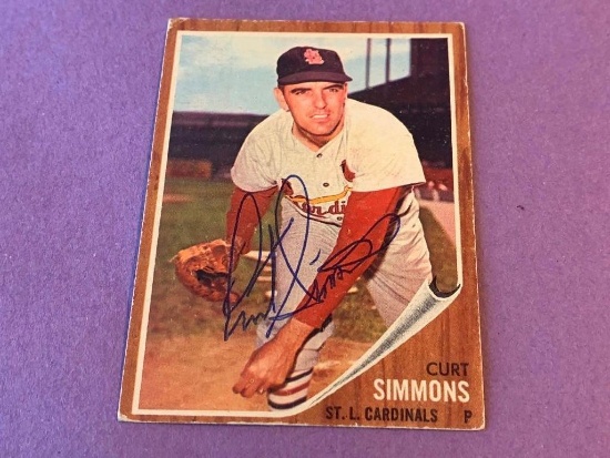 CURT SIMMONS Cardinals AUTOGRAPH Baseball Card