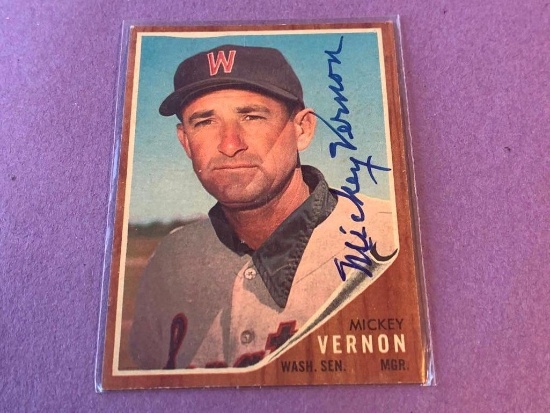 MICKEY VERNON Senators AUTOGRAPH Baseball Card