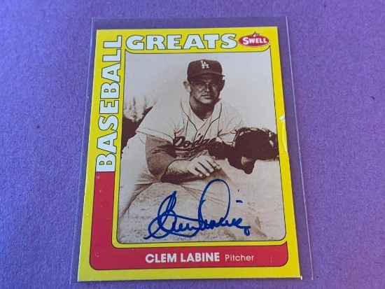 CLEM LABINE Dodgers AUTOGRAPH Baseball Card