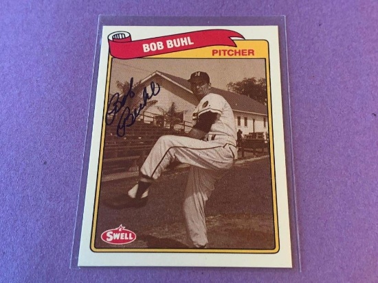 BOB BUHL Braves AUTOGRAPH Baseball Card