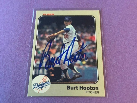 BURT HOOTON Dodgers AUTOGRAPH Baseball Card